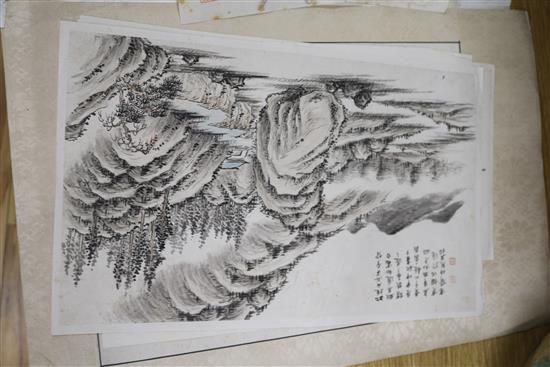 A folio of assorted Chinese watercolours